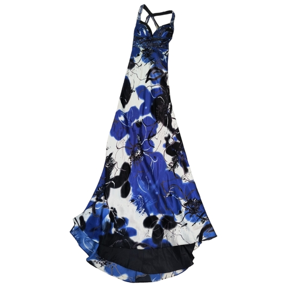 Cache Multicolor Floral print Beaded Strappy Gown women's size 0 - Picture 7 of 16